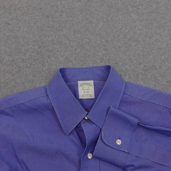 Brooks‎ Brothers Dress Shirt Button Down Long Sleeve Blue Mens 15 1/2-34 - Picture 1 of 5